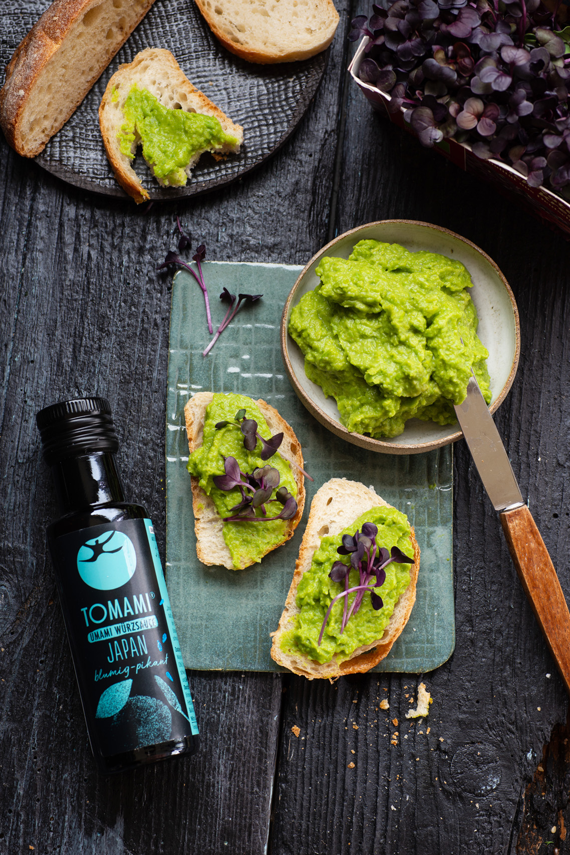 Erbsen-Avocado-Wasabi-Aufstrich