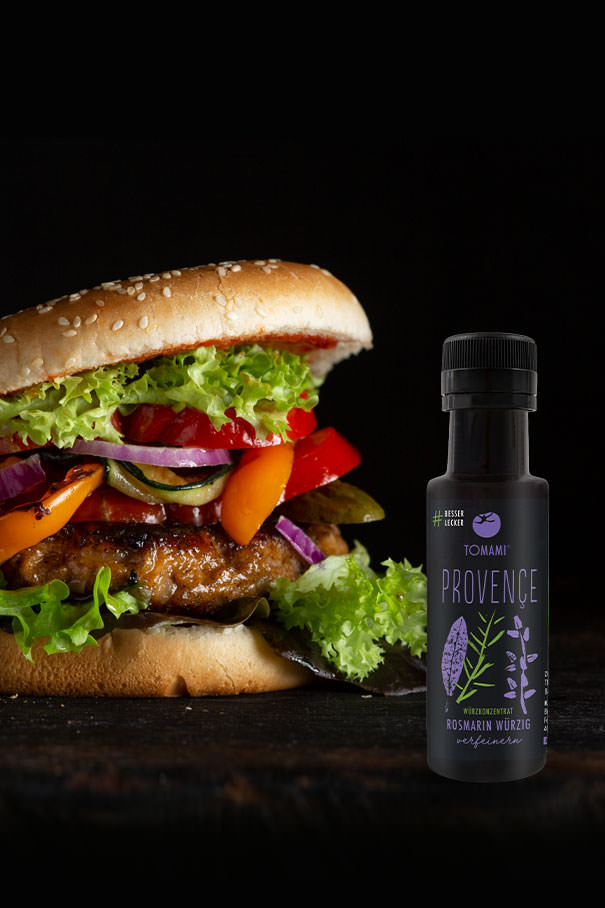 Veganer Hack-Burger mit TOMAMI Provence