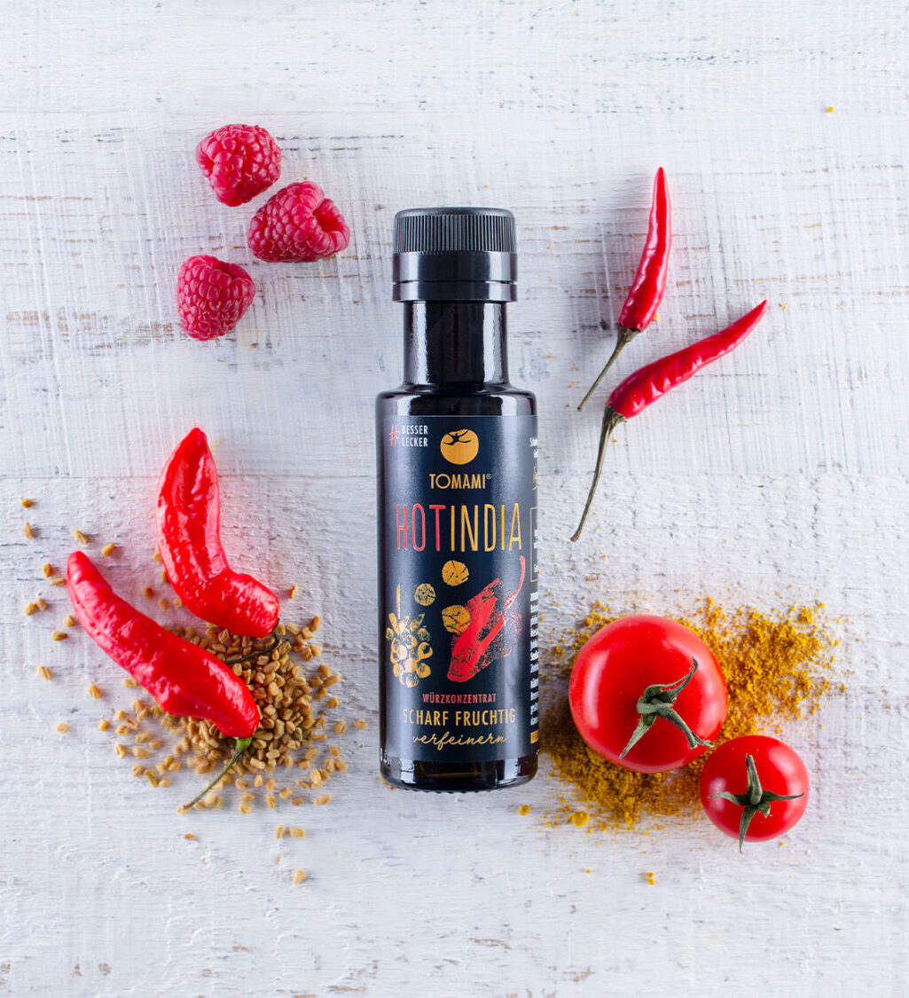 TOMAMI Hot India • 90 ml • mit Zutaten